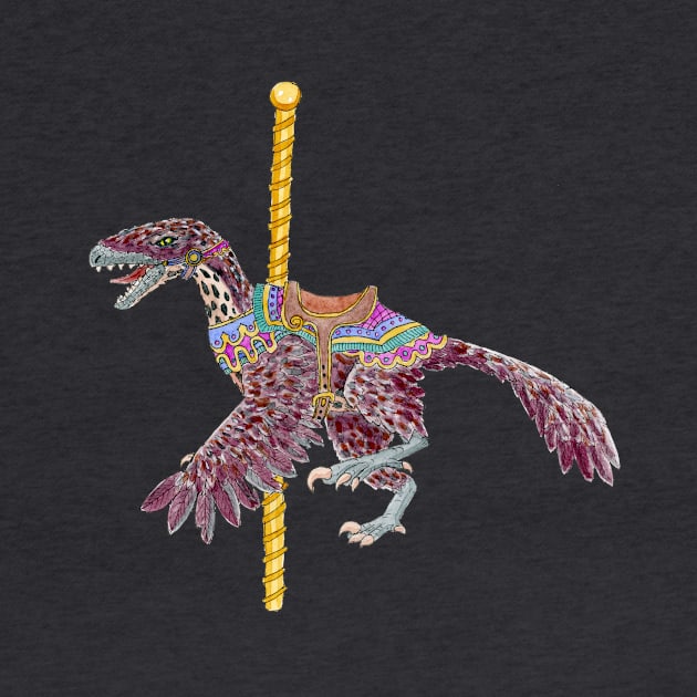 Carousel Dinosaur Feathered Raptor by paintedpansy